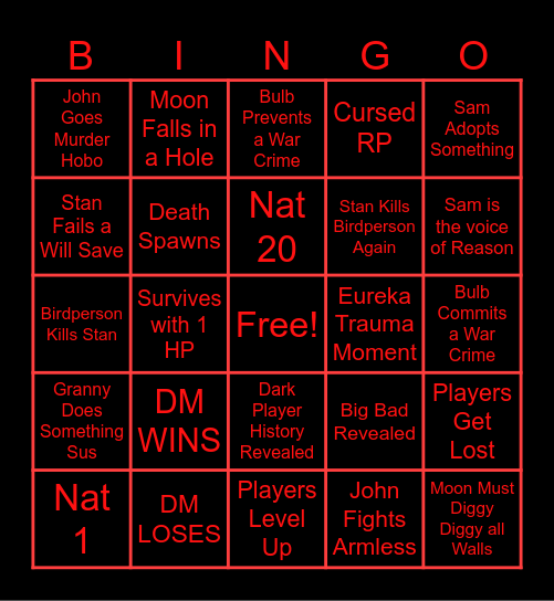 Labyrinth of Galleria Bingo Card