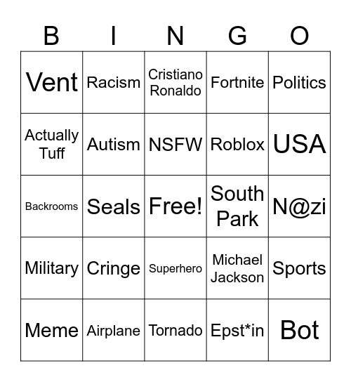 CapCut Templates Bingo Card