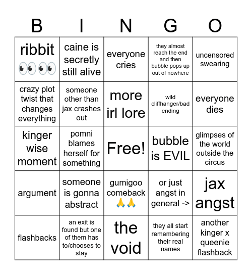 The Last Act bingo Card