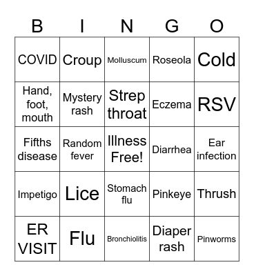 DAYCARE PLAGUE Bingo Card