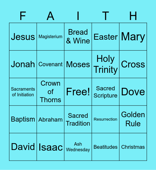 Faith Bingo Card