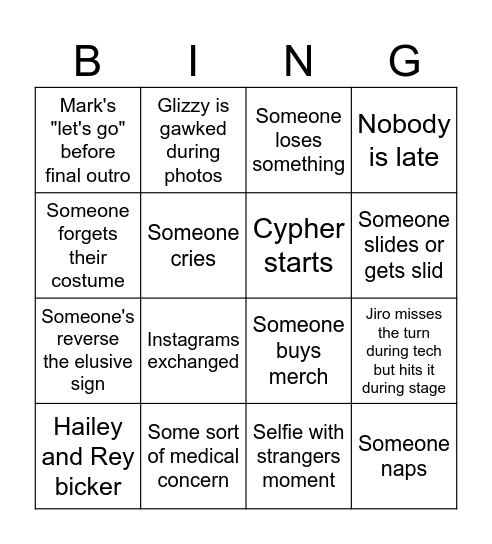 Elusive at prelude Bingo Card