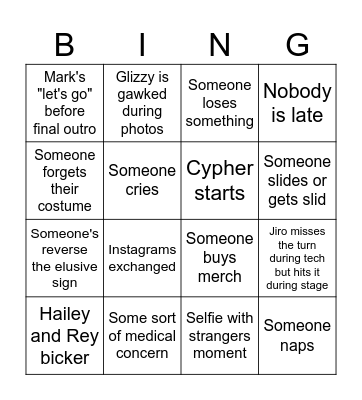 Elusive at prelude Bingo Card