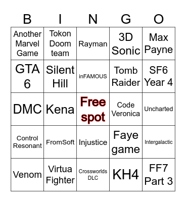 State of Play/SGF Bingo Card