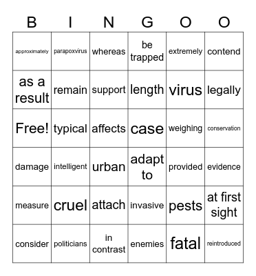 Unlock 3 RW Unit1 R2 Bingo Card