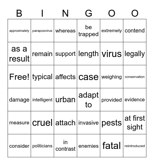 Unlock 3 RW Unit1 R2 Bingo Card