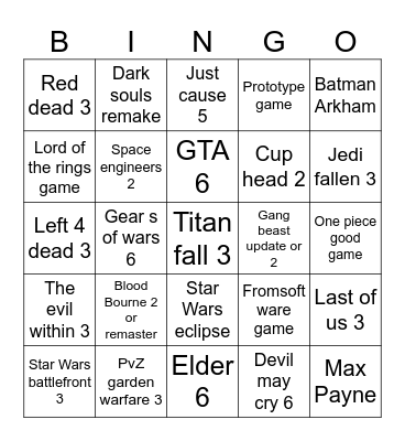 Dream bingo Card