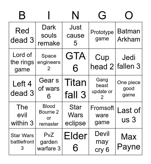 Dream bingo Card