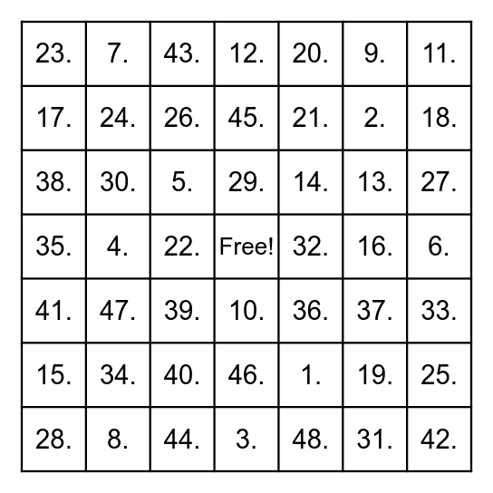 EPIC SUMMER BINGO Card