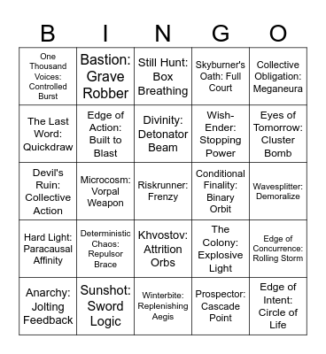 OFFICIAL CATALYST PREDICTIONS Bingo Card