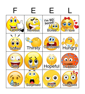 Feelings Bingo Card