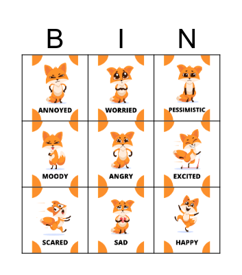 FEELINGS AND EMOTIONS Bingo Card