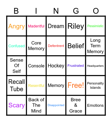 Feelings Bingo Card