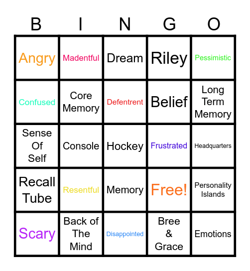 Feelings Bingo Card