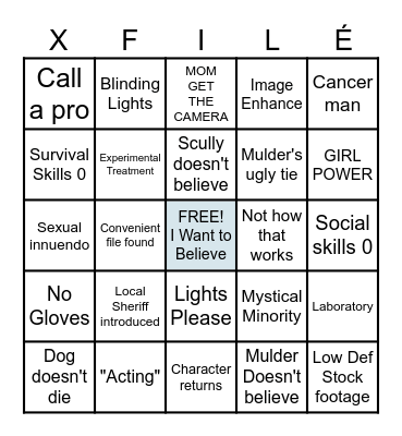 X-Filé Bingo Card