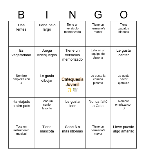 Encuentra alguien que... Bingo Card
