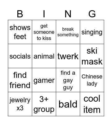 umingle bingo Card