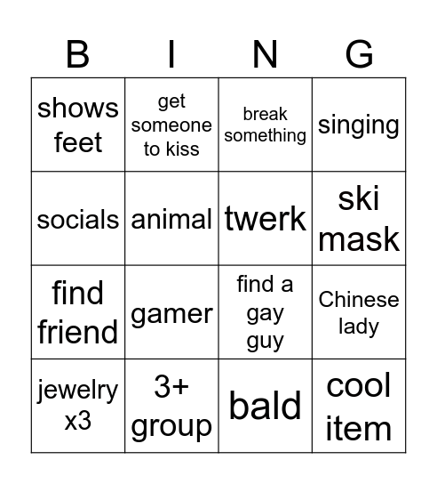 umingle bingo Card