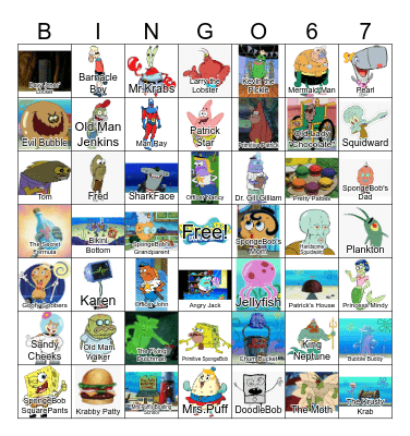 SpongeBob Bingo Card