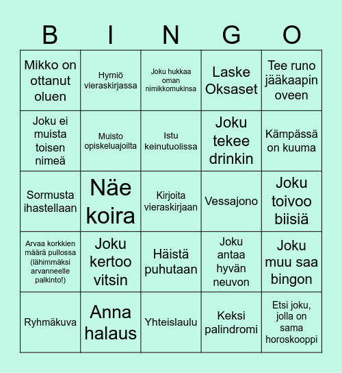 Kihlajais-valmistujais-läksiäis- Bingo Card