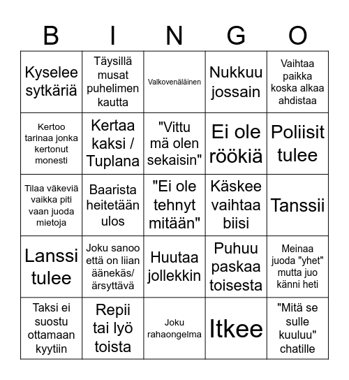 IIppada Bingo Card