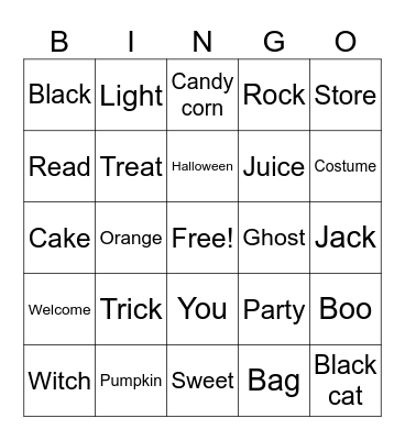 Halloween Bingo Card