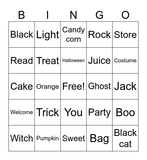 Halloween Bingo Card