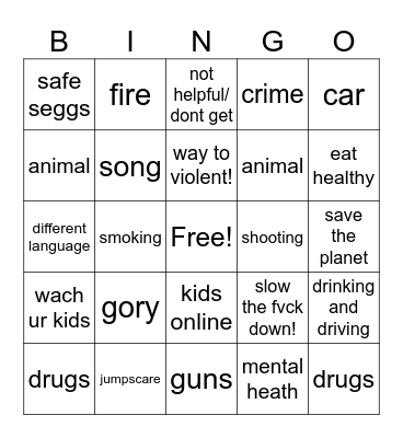 psa Bingo Card