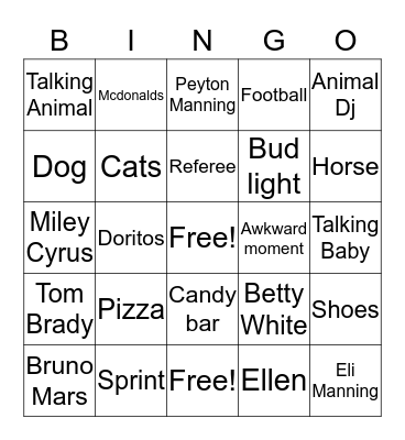 Commercial Bingo Card