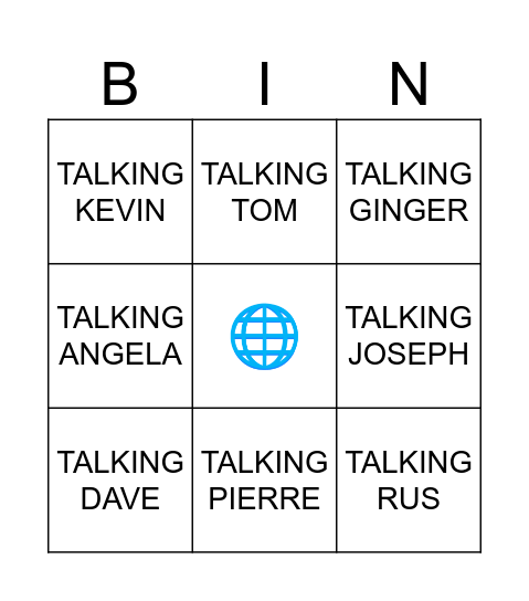 Outfit7 Bingo Card