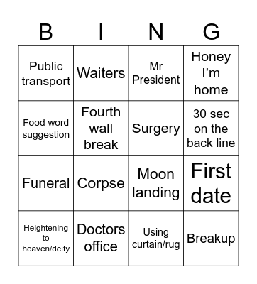 Marathon Bingo Card