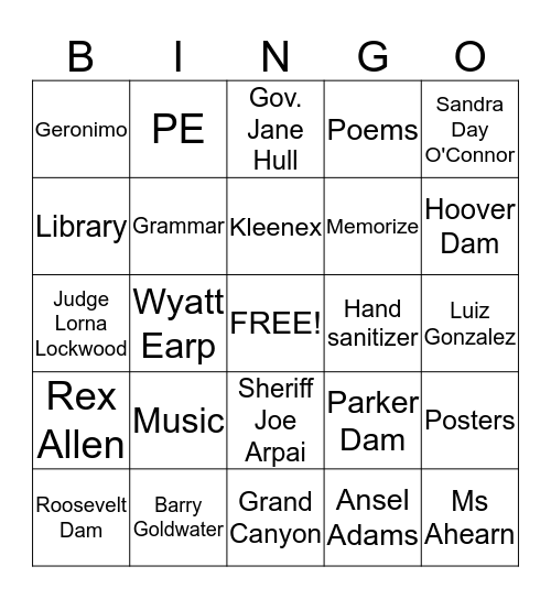 Fourth Grade Fun Bingo Card