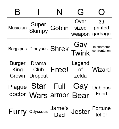 Renn Bingo Card