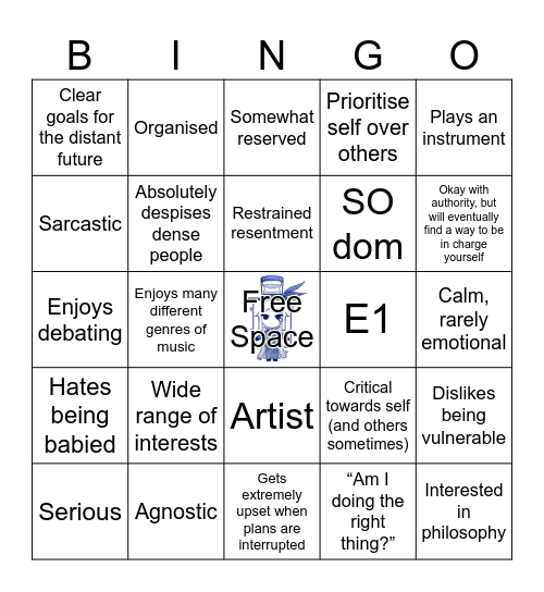 Zachary’s Bingo Card