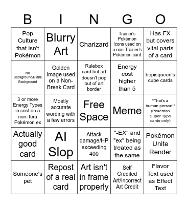 Pokecardmaker Browse Tab Bingo Card
