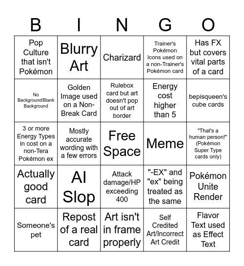 Pokecardmaker Browse Tab Bingo Card