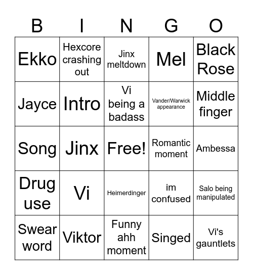 The Arcane Bingo Card