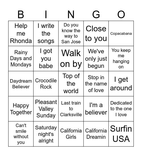 Singo Bingo Card
