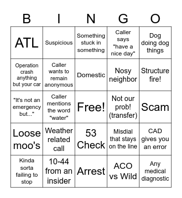 Bingo Bongo Bingo Card