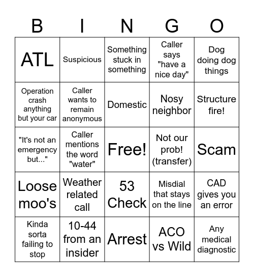 Bingo Bongo Bingo Card