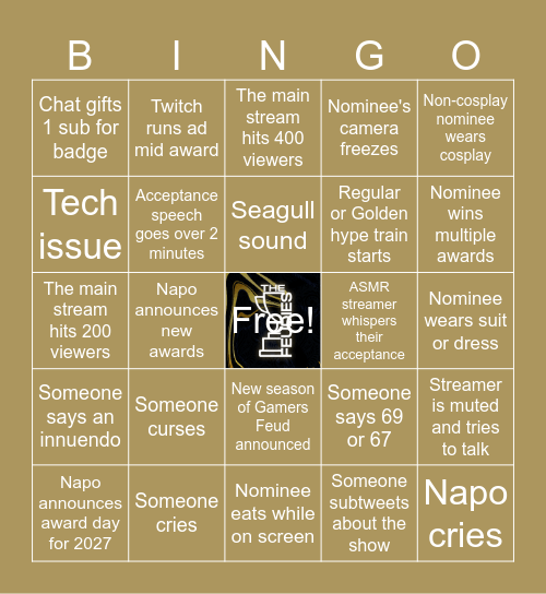 Feudies 2026 Bingo Card