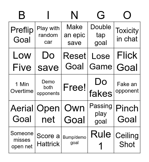 RL Bingo Card
