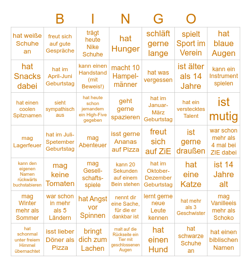 ZiE 2026 Bingo Card