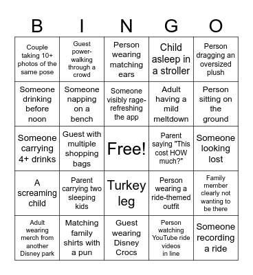 DISNEY BINGO Card