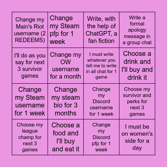 Jerry & Evelyn Bingo Card