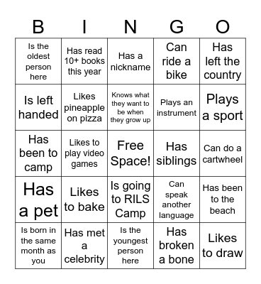 Find Someone Who... Bingo Card