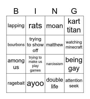 joseph bingo Card