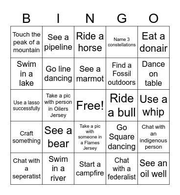 bABes Trip Bingo Card