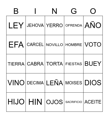 NUMEROS 15 Bingo Card