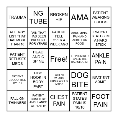 ER BINGO Card